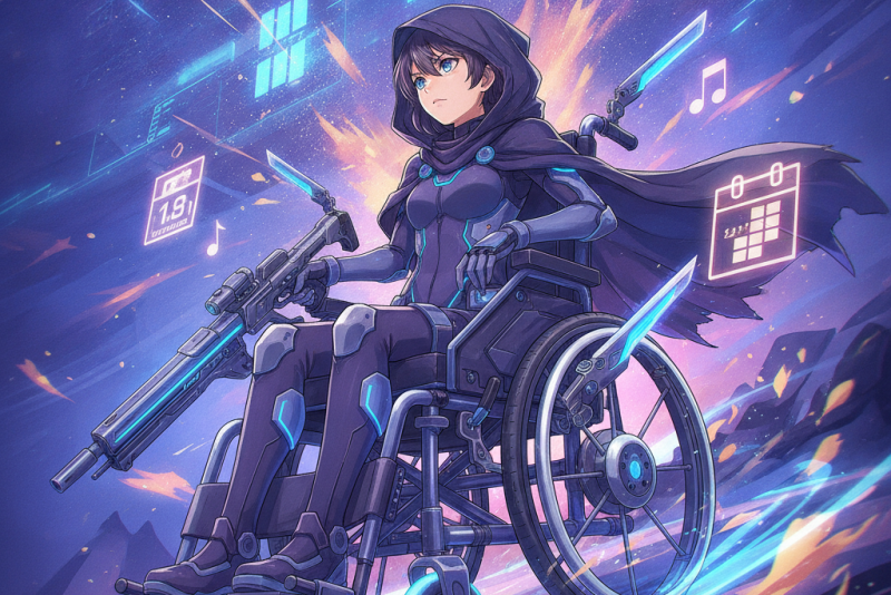 Anime Sensha Isu, sobre assassino cadeirante, divulga trailer, temas musicais e data de lançamento